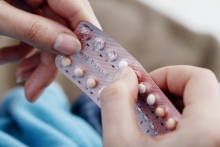 close up of birth control pills