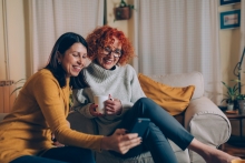 two women on a video call